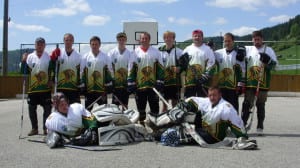 Hokejbalový tým v dresech pro hokejbal od Bison Sportswear